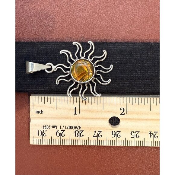 Vintage Charles Albert Sterling Silver 925 Abalone Sun Pendant B2 - Picture 16 of 16